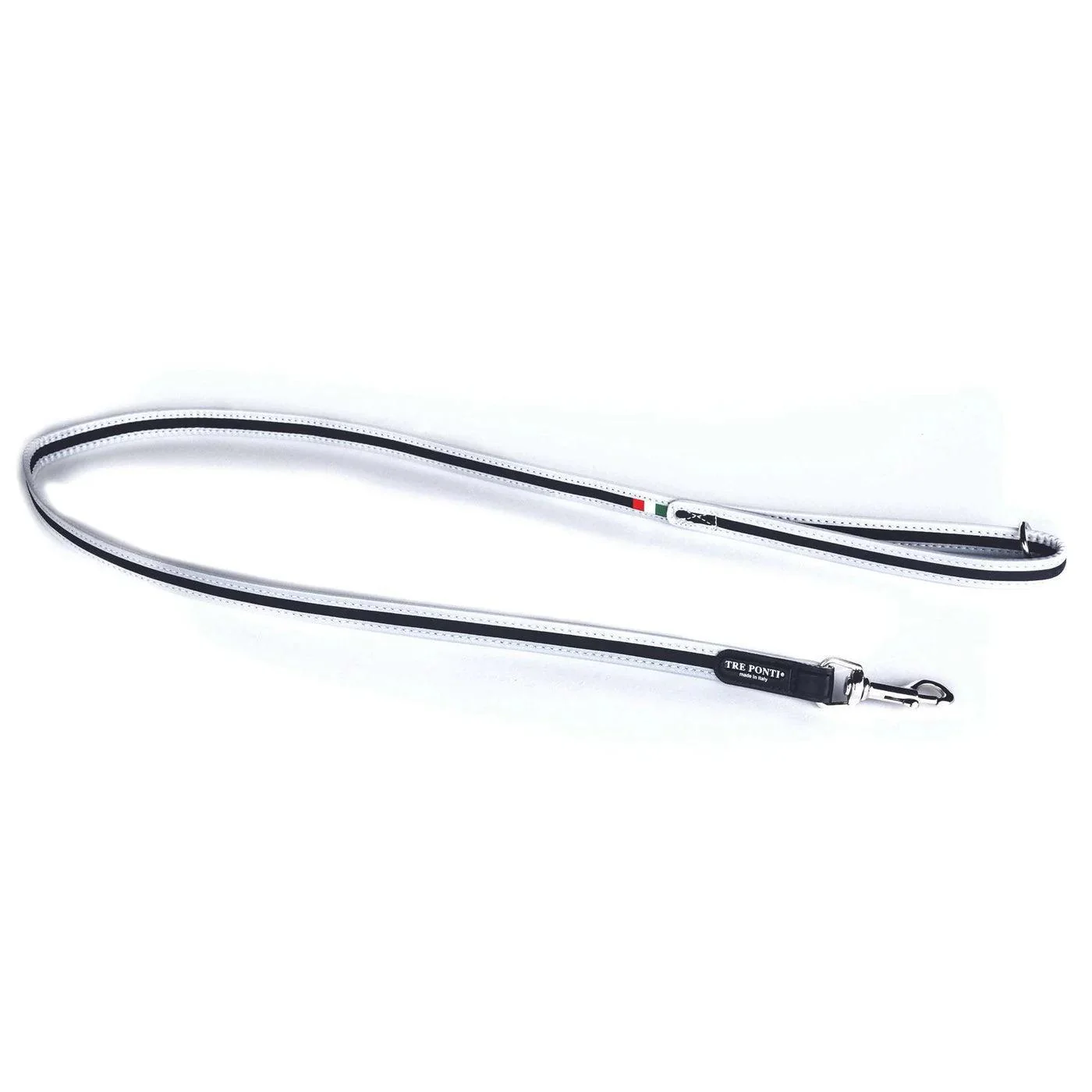 Laisse pour chien Noire Réfléchissante Tri Ponti 118cm