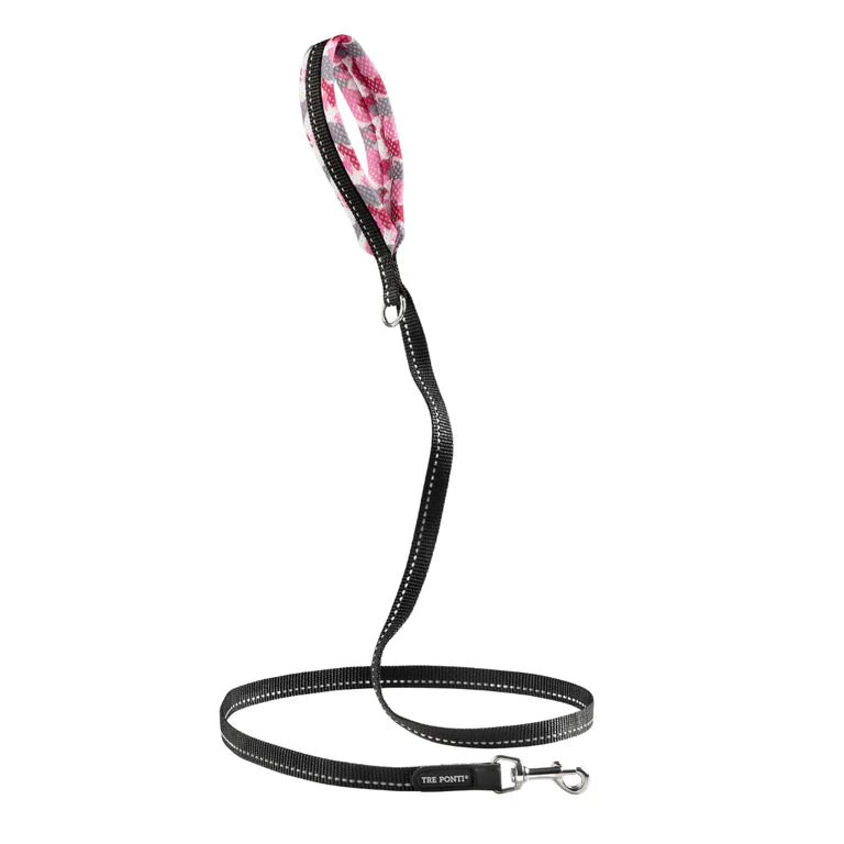 Laisse pour chien Rose Camo Réfléchissante Tri Ponti 130cm