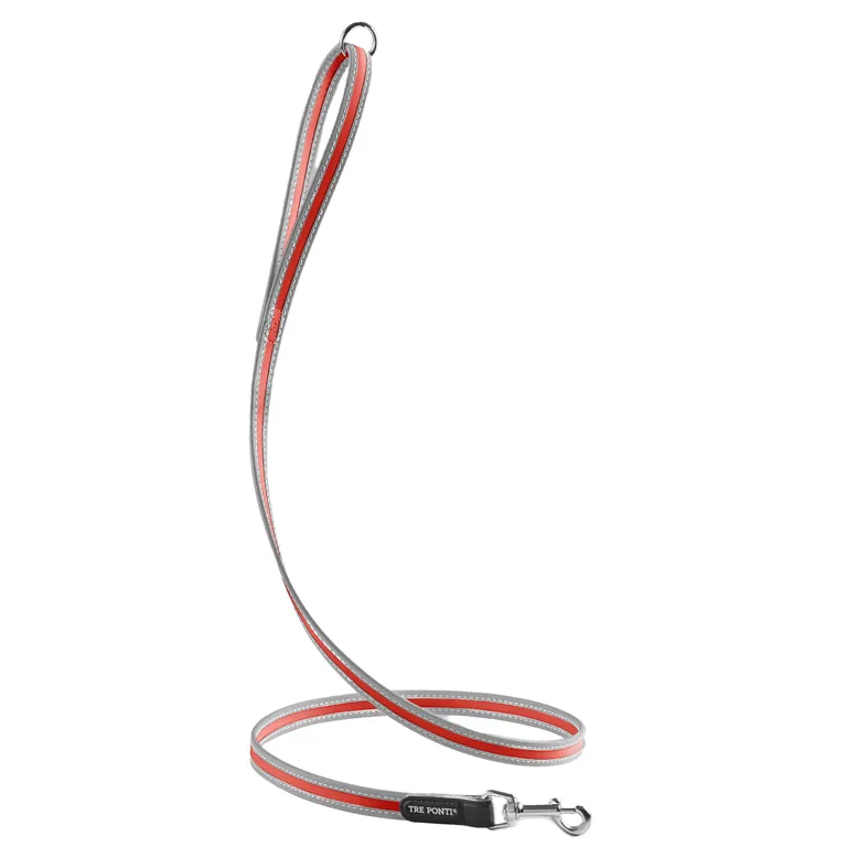 Laisse pour chien Rouge Réfléchissante Tri Ponti 118cm.