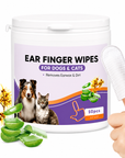 Lingettes Doigtiers Multi-Usages pour Chien & Chat Oreilles, Dents et Coussinets