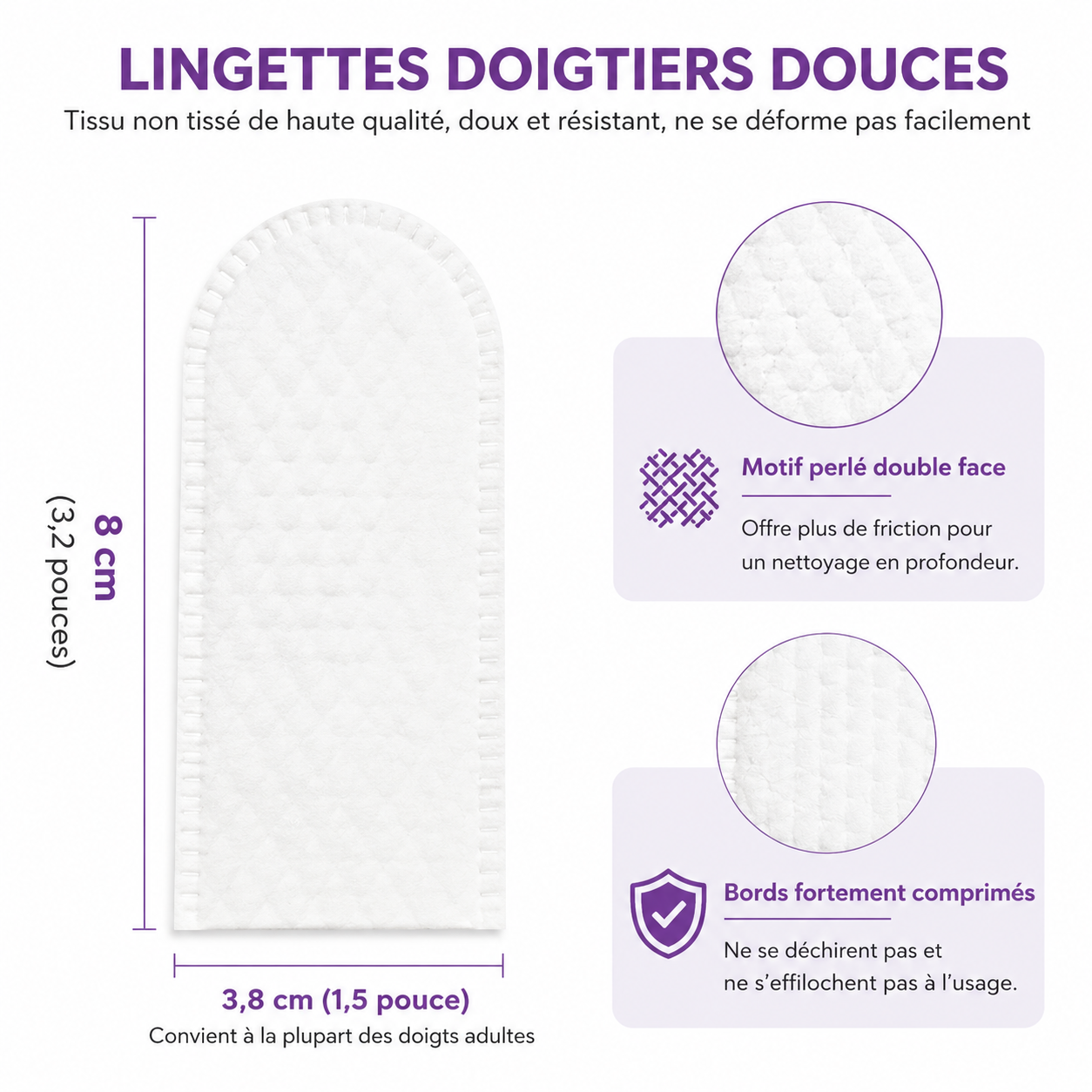 Lingettes Doigtiers Multi-Usages pour Chien &amp; Chat Oreilles, Dents et Coussinets