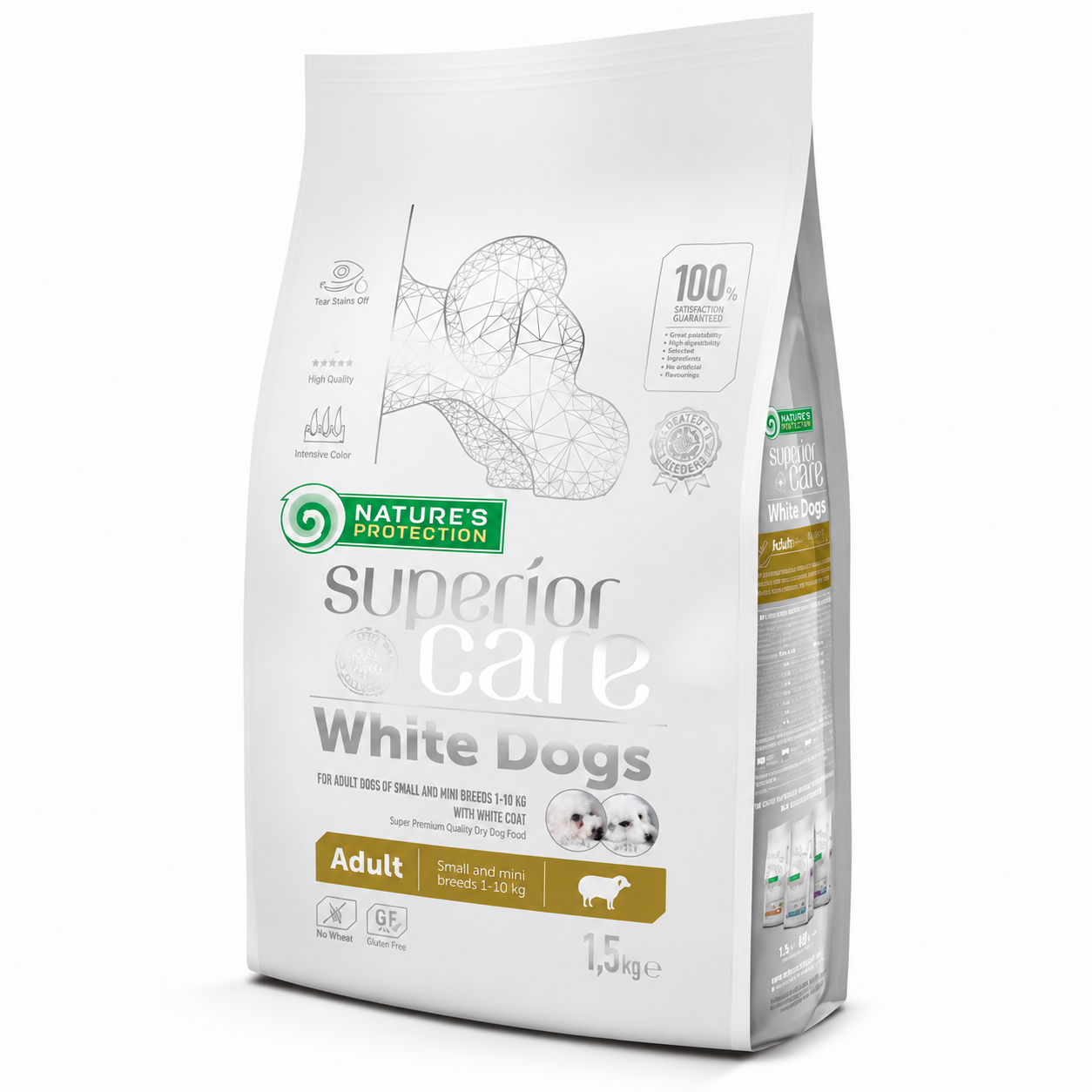 Nature's Protection Superior Care White Dogs Adulte Agneau  pour Petits Chiens Blancs 1,5kg