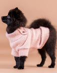 Pull pour Chien Rose Poudré Maille Premium Effet Cachemire par PAIKKA spitz