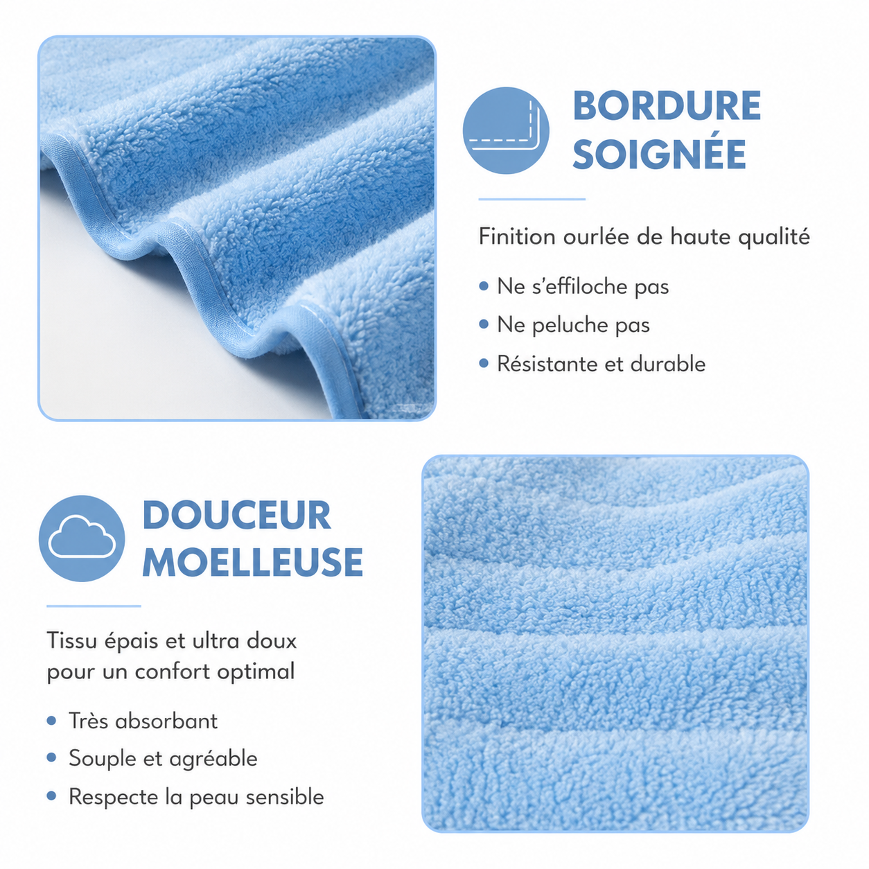 Peignoir de Bain pour Petits Chiens et Chats Microfibre Ultra-Absorbante b