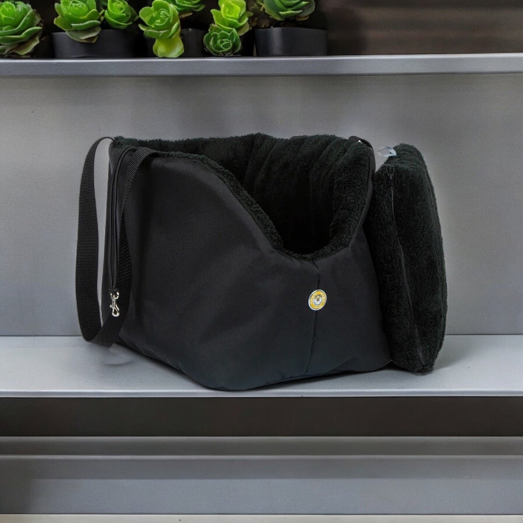 Sac de Transport pour chien Luxe et Comfort Noir par SohoPoms