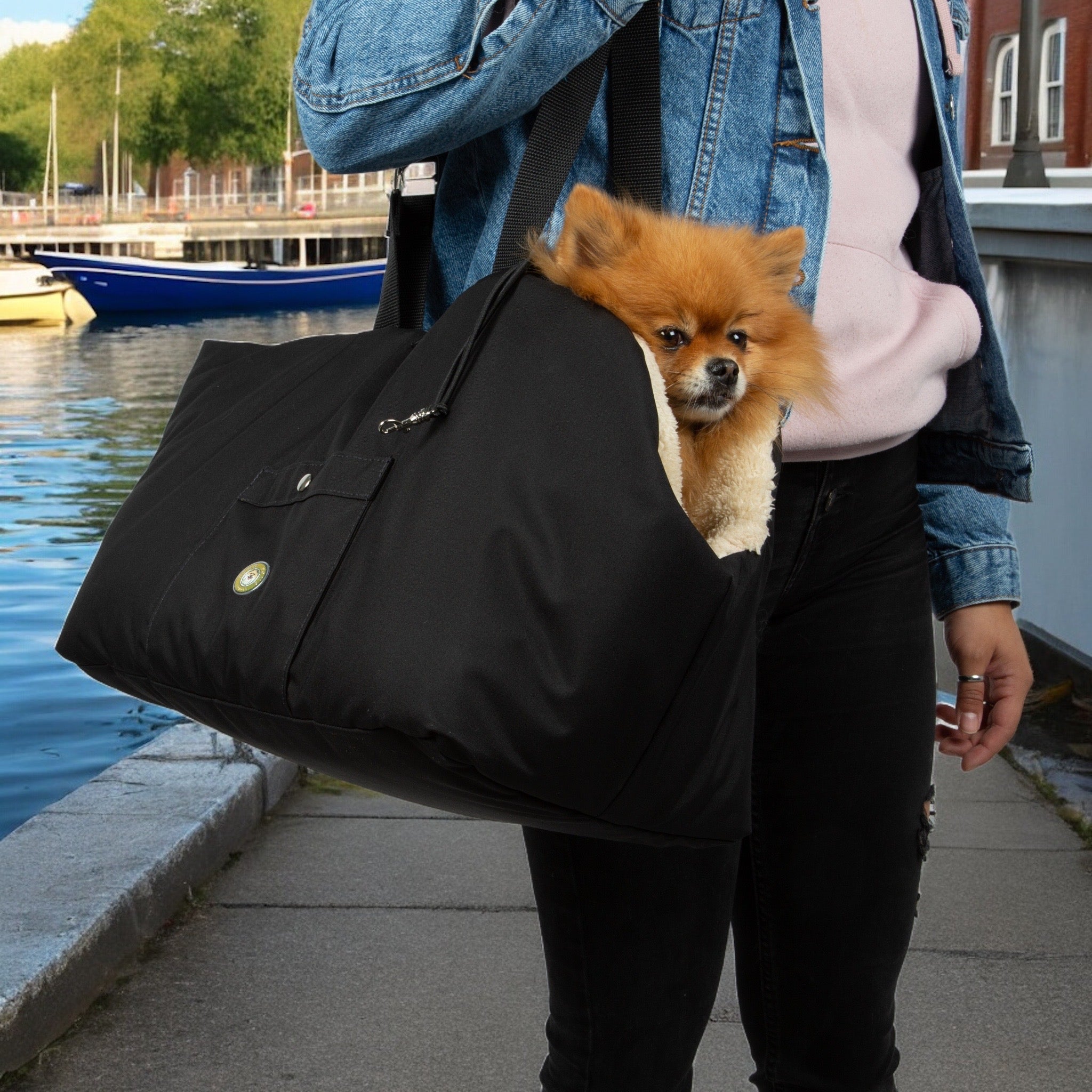 Sac de Transport pour chien Luxe et Comfort Beige par SohoPoms