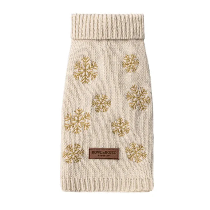 Pull Pour Chien ASPEN SNOWFLAKE Crème par Bowl & Bone