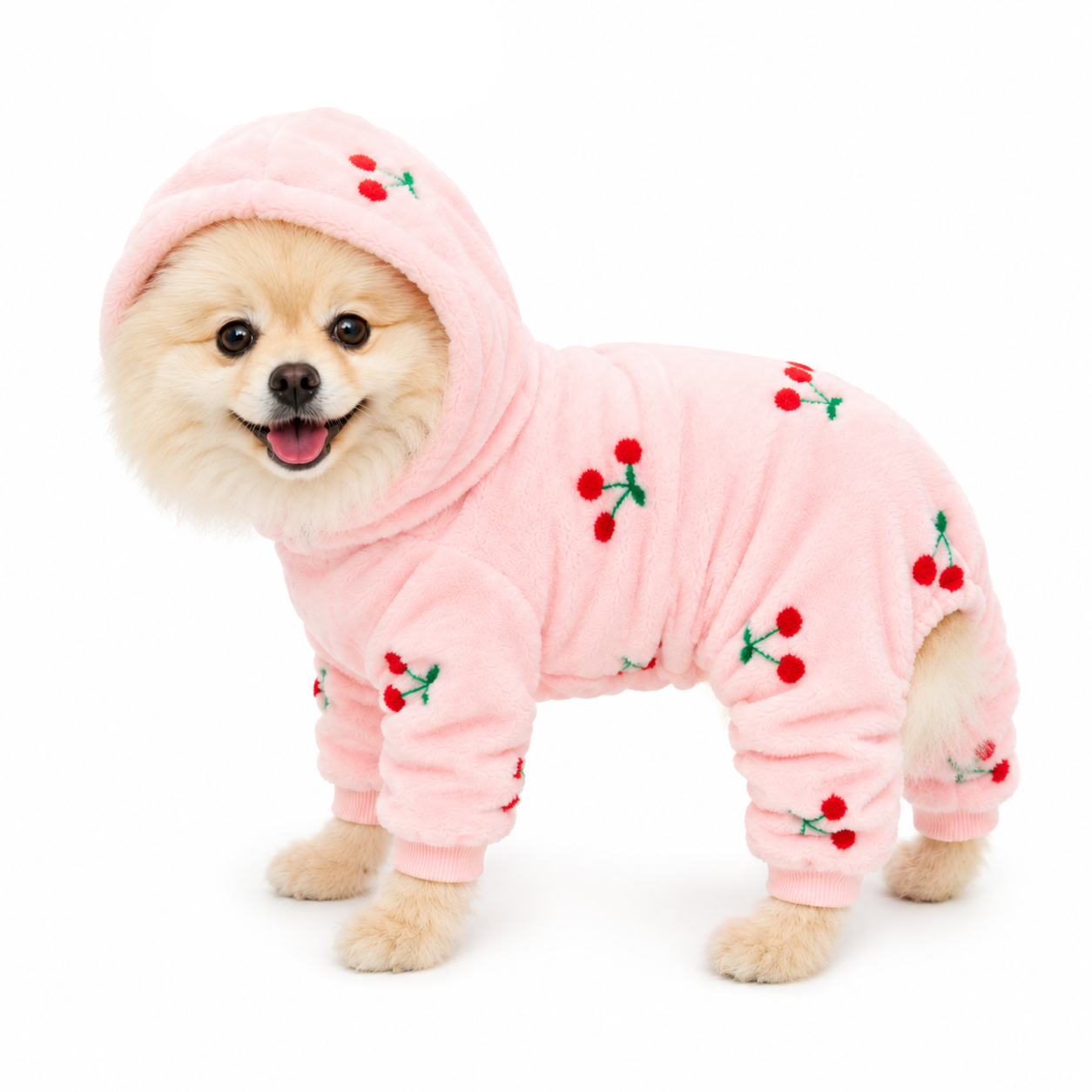 Pyjama Polaire pour Chien Cherry Rose
