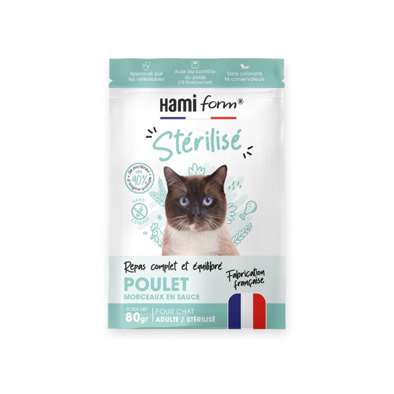Repas complet pour chat Stérilisé Poulet 80G