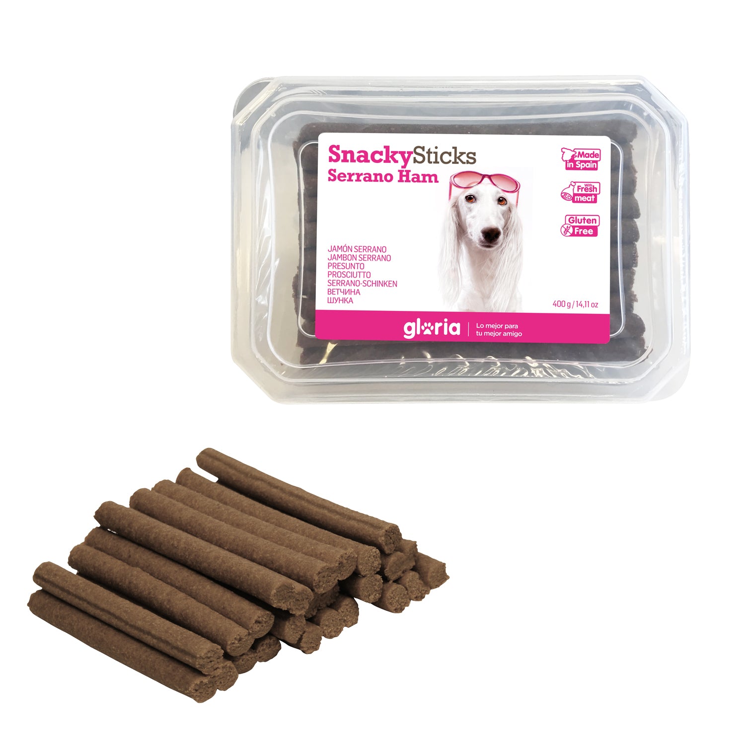 SNACKYSTICKS Jambon Serrano Friandise pour Chien 350GR