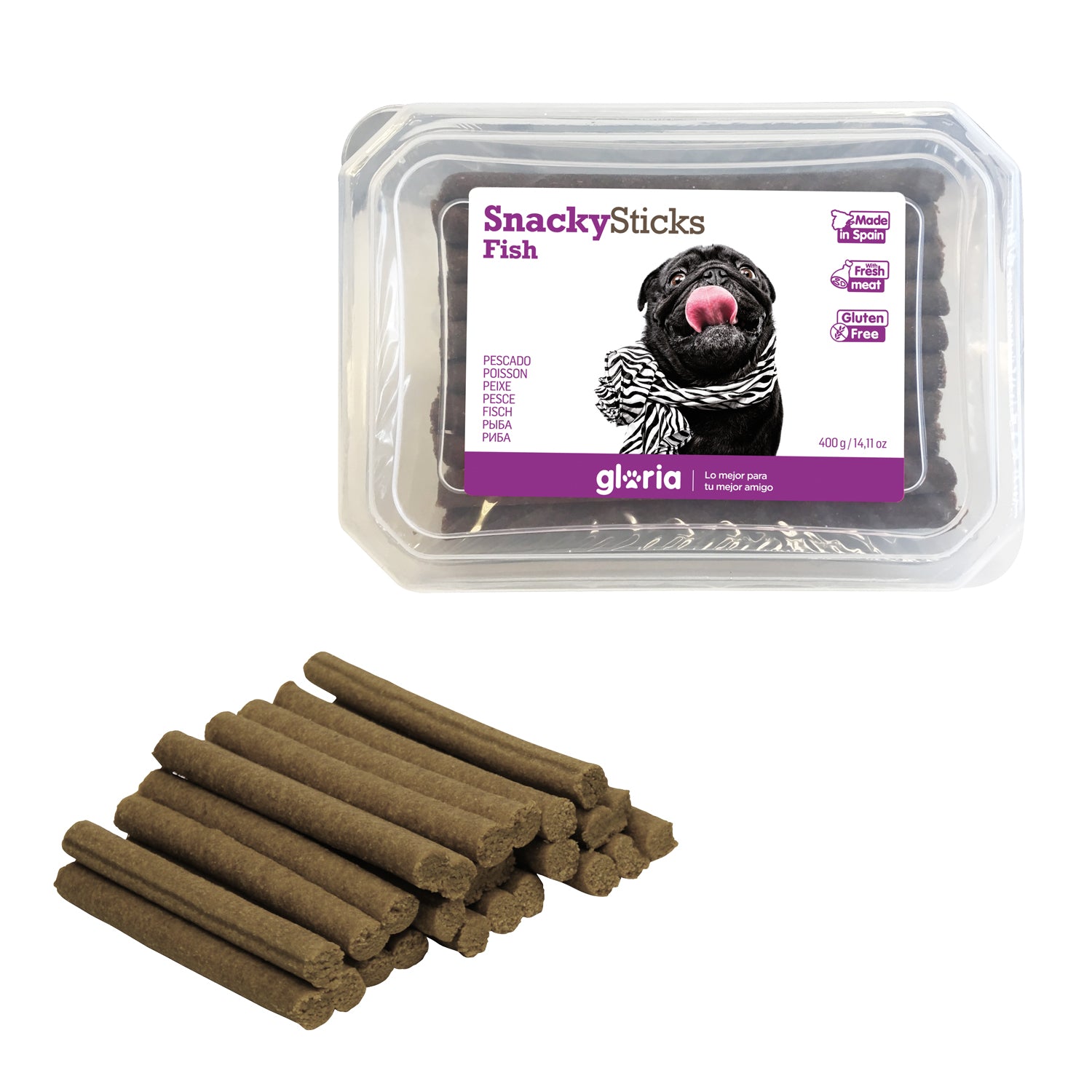SNACKYSTICKS POISSON Friandise pour Chien 350GR