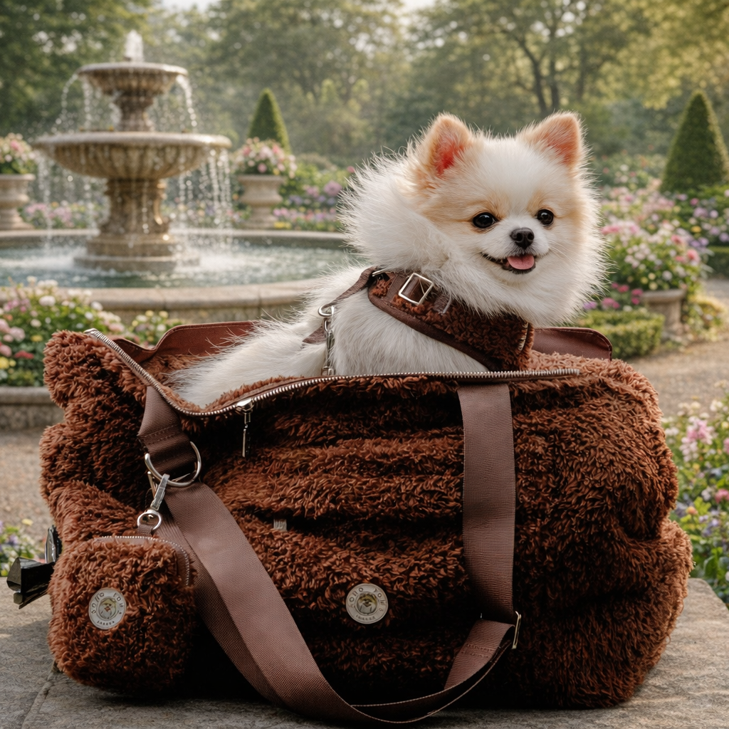 'Teddy Cocoon' Chocolate Dog Carrier Bag by Sohopoms®