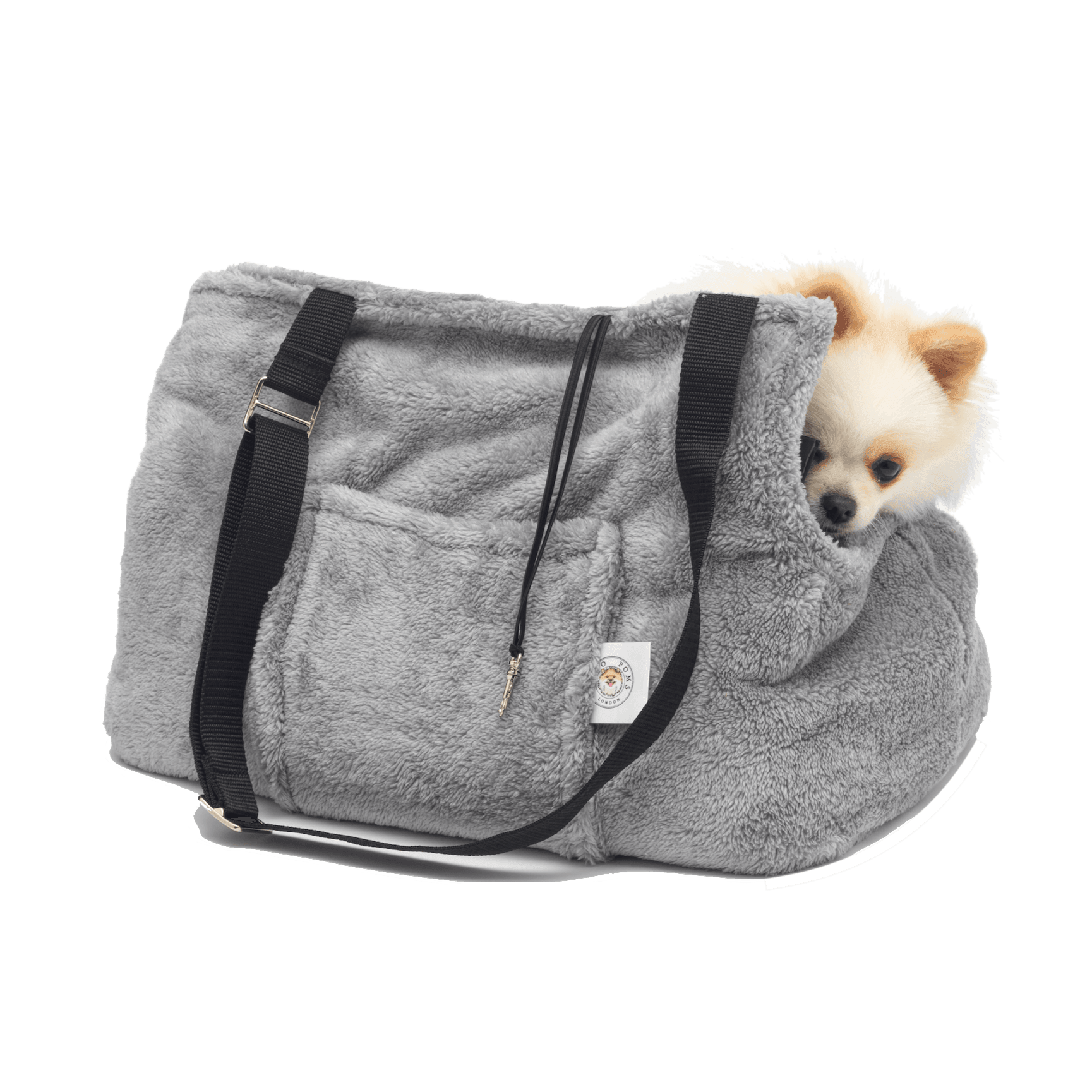 Sac de Transport Gris 'Pom d'Azur' Teddy Bear par Sohopoms - Pom D'Azur