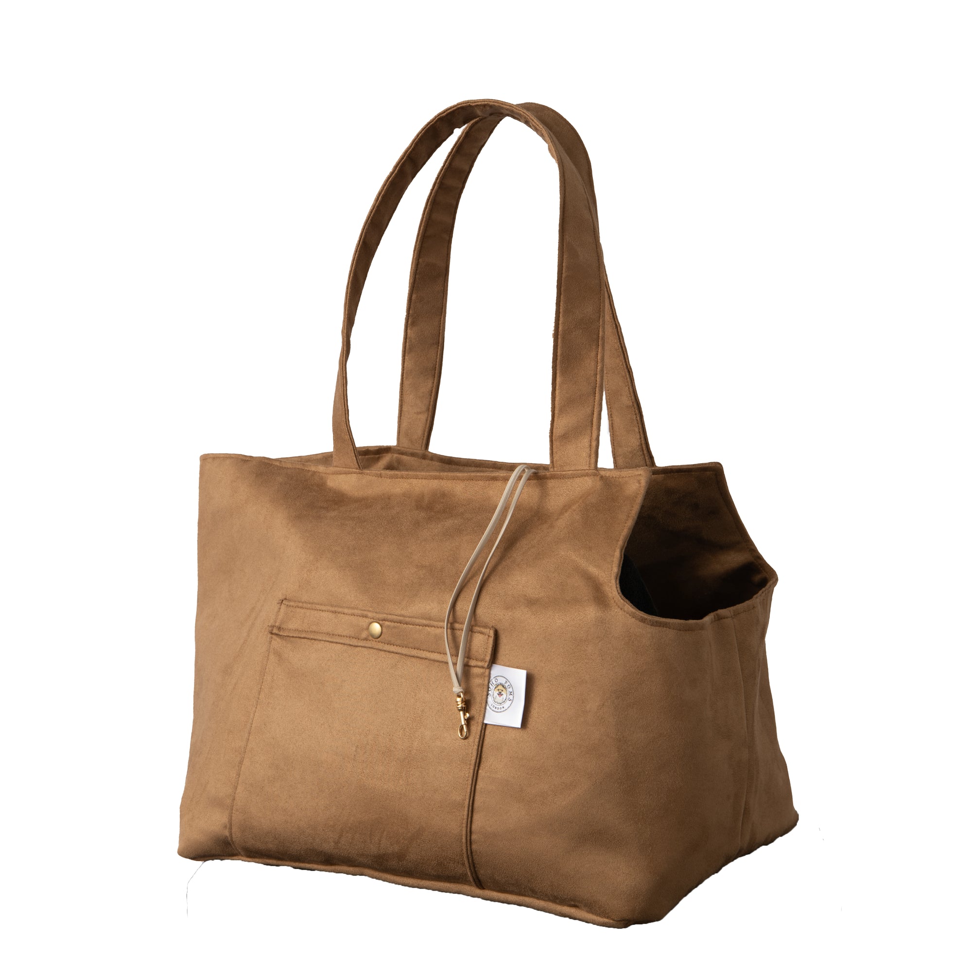 Sac de Transport Premium pour Chien en Suédine Imperméable Camel