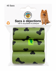 Sacs à Déjections pour Chien Pom d'Azur® 45 Sacs Recyclables Ultra Résistants