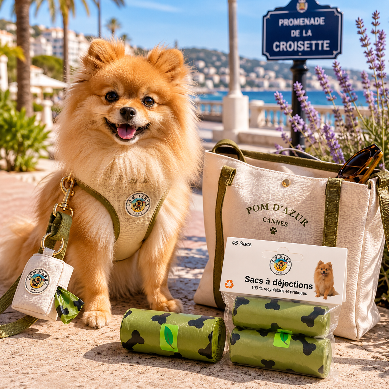 Sacs à Déjections pour Chien Pom d'Azur® 45 Sacs Recyclables Ultra Résistants lifestyle