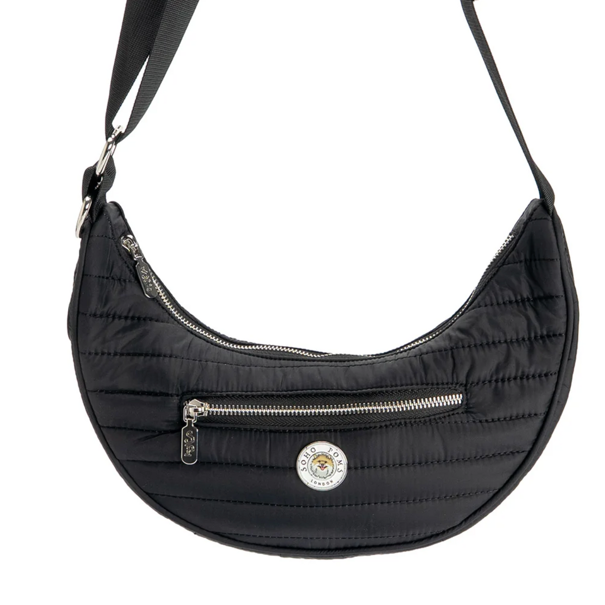 Sac de Promenade Crossbody Demi Lune – Soho Poms x Pom d’Azur