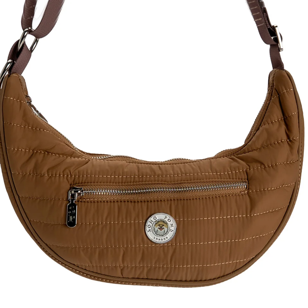 Sac de Promenade Crossbody Demi Lune – Soho Poms x Pom d’Azur