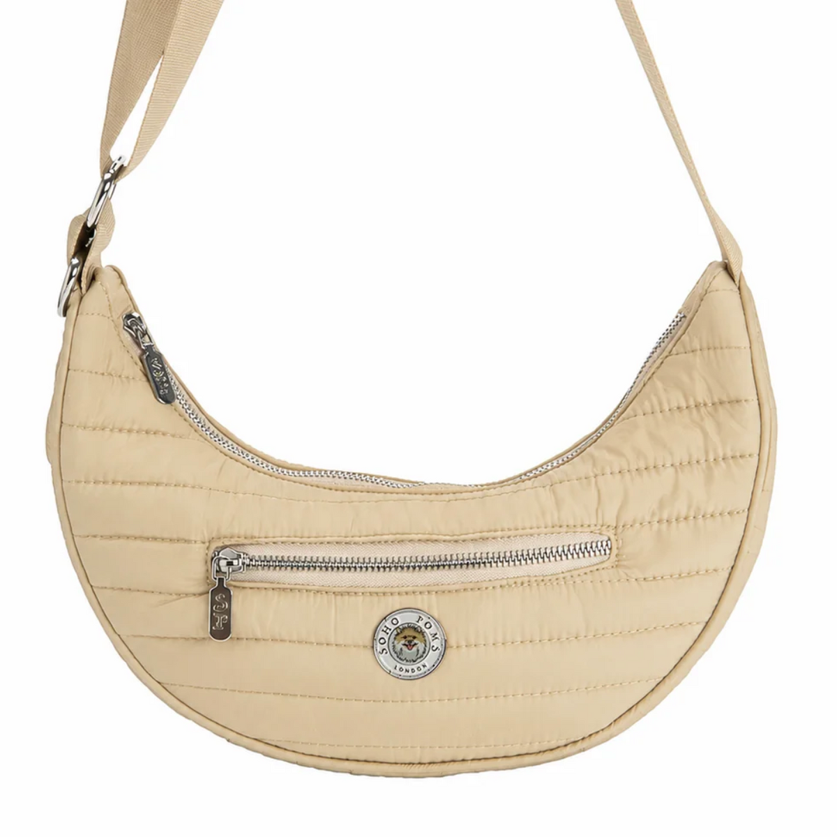 Sac de Promenade Crossbody Demi Lune – Soho Poms x Pom d’Azur