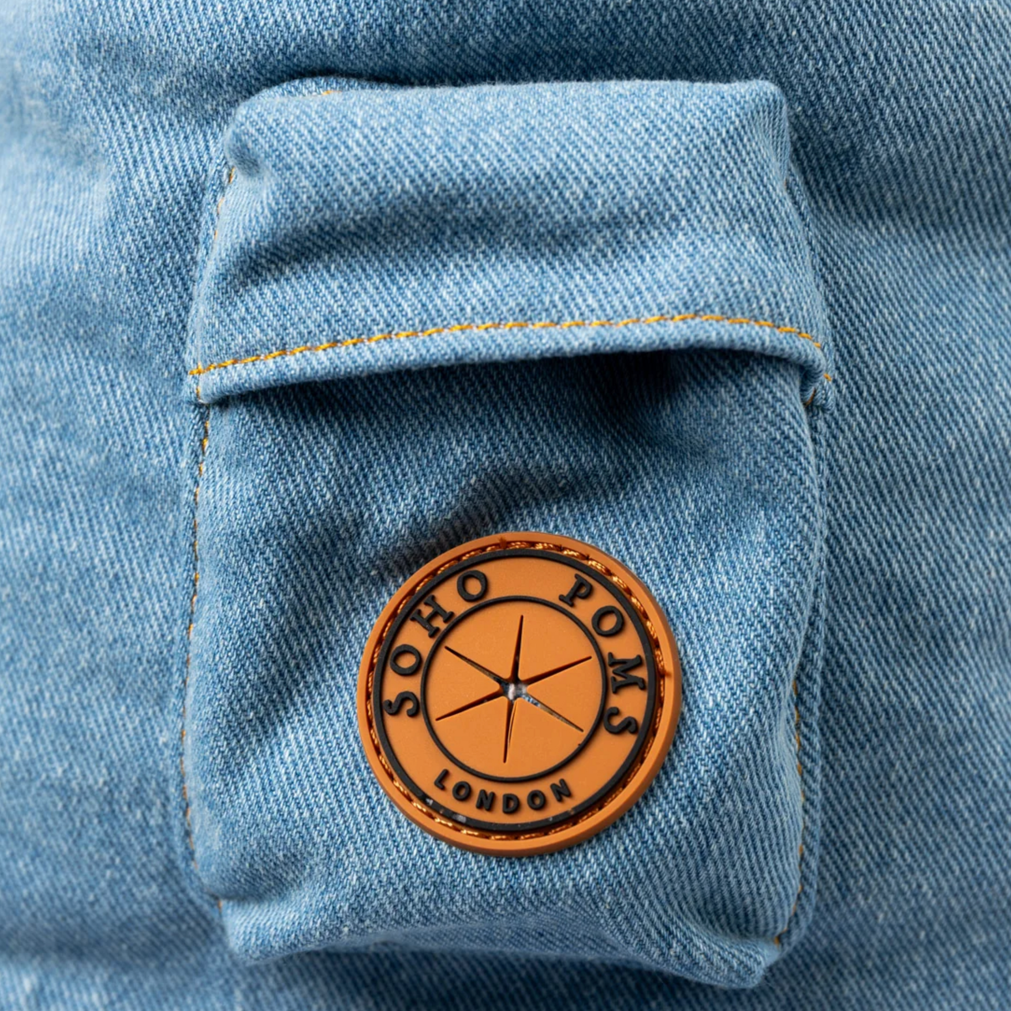 Sac de Transport Denim – Pom d’Azur × Soho Poms London