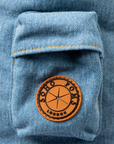 Sac de Transport Denim – Pom d’Azur × Soho Poms London