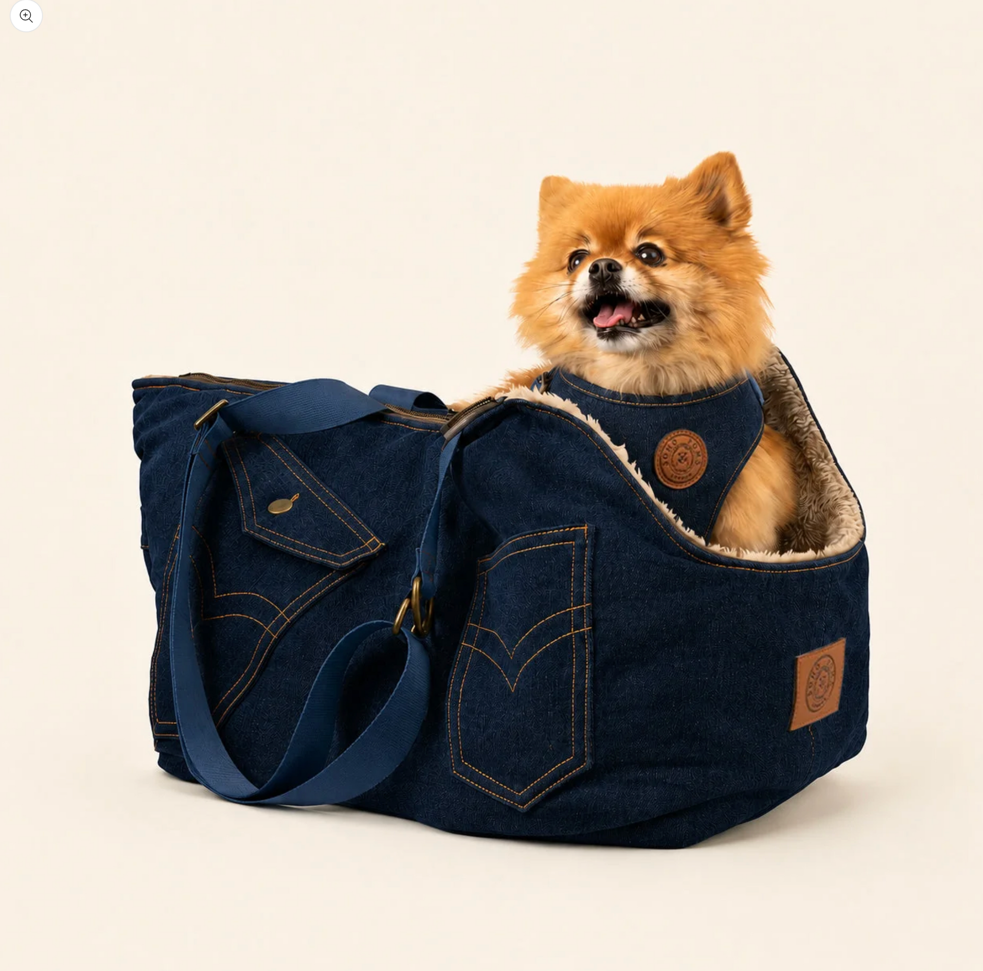 Sac de Transport Denim Navy – Pom d’Azur × Soho Poms London