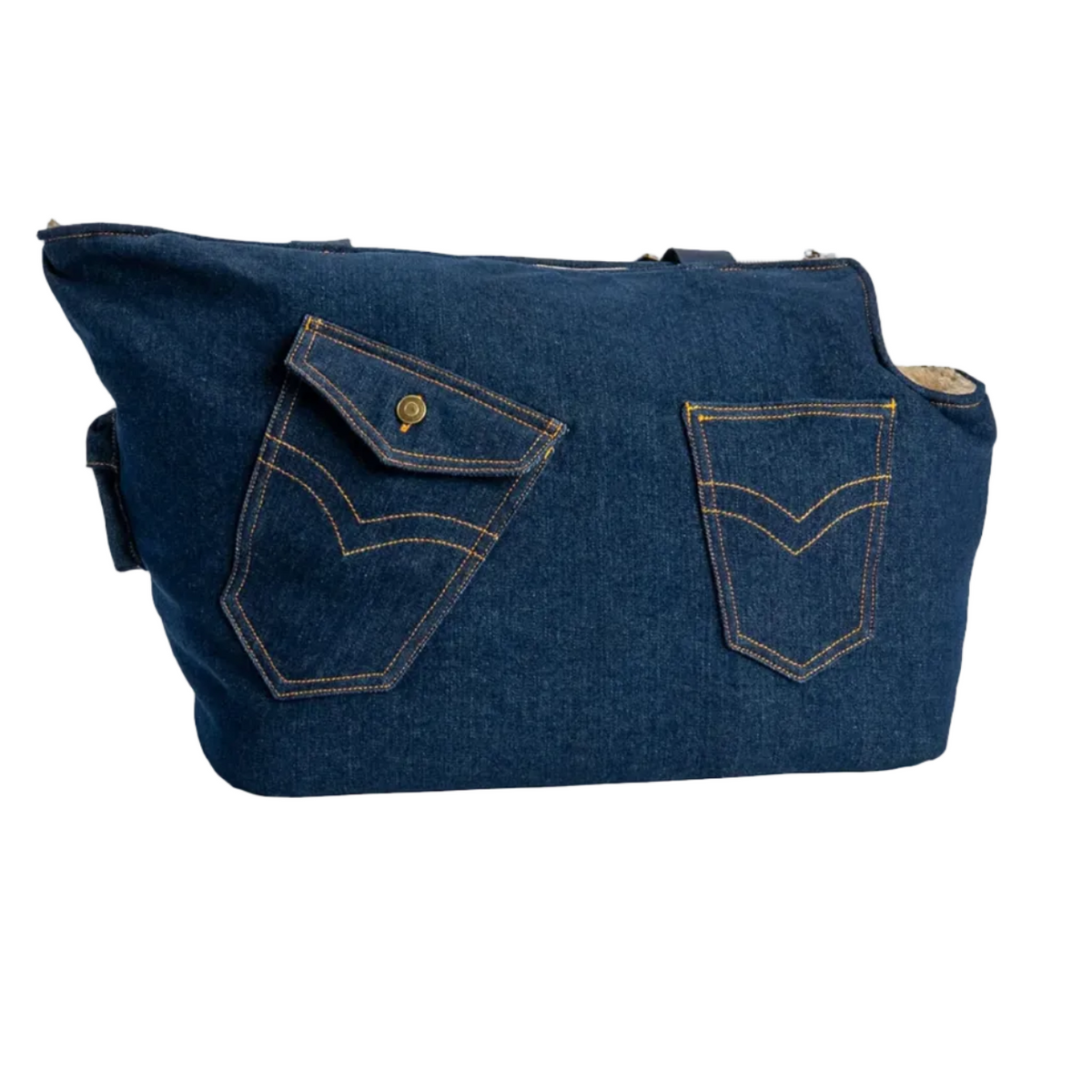 Sac de Transport Denim Navy – Pom d’Azur × Soho Poms London