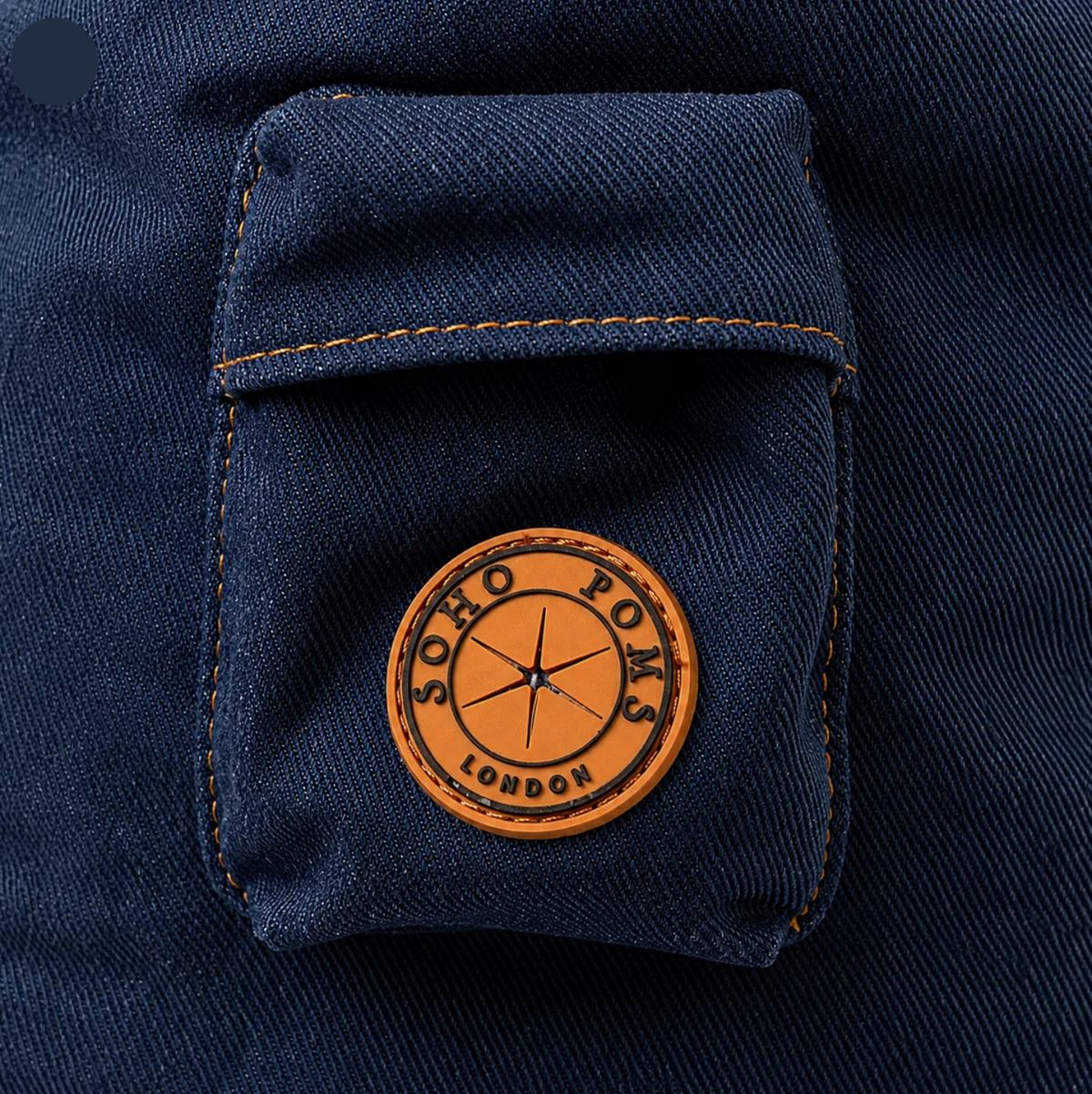 Sac de Transport Denim Navy – Pom d’Azur × Soho Poms London