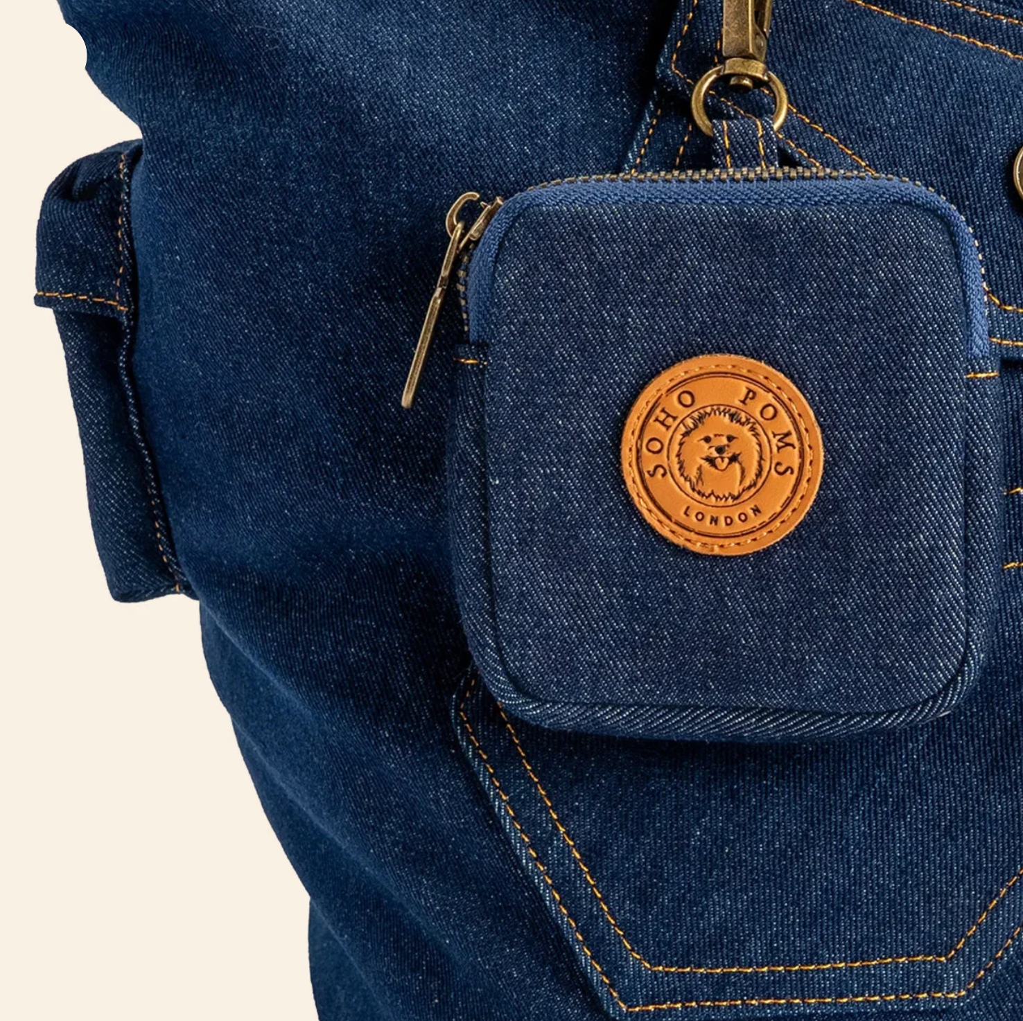 Sac de Transport Denim Navy – Pom d’Azur × Soho Poms London