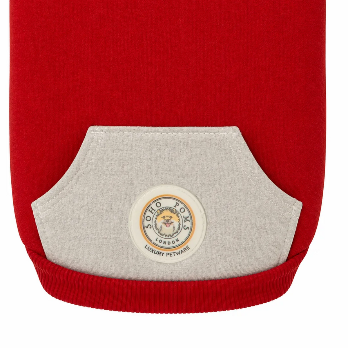 Sweat à Capuche pour Chien Rouge &amp; Gris – Élégance Sportive Sohopoms