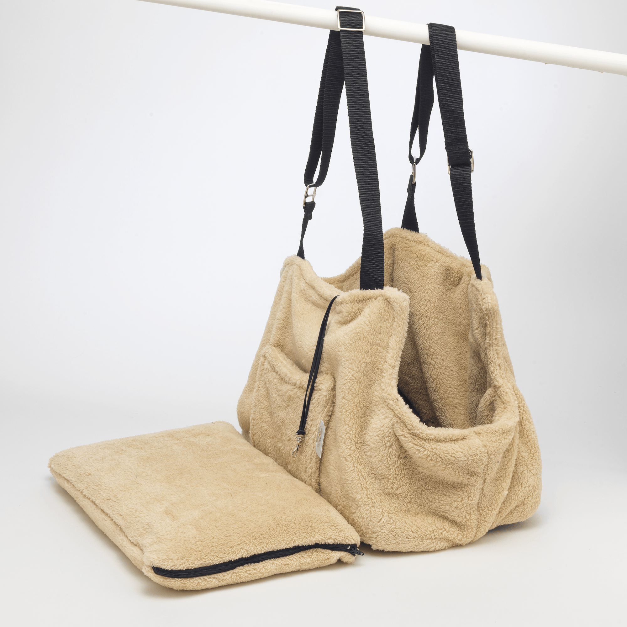 Sac de Transport Beige 'Pom d'Azur' Teddy Bear par Sohopoms - Pom D'Azur