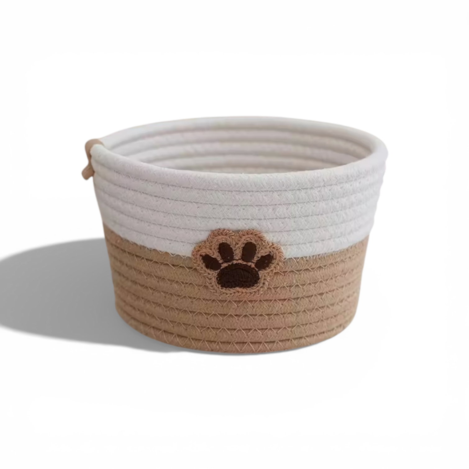 Panier de rangement tressé – Motif patte de chien 20x12cm