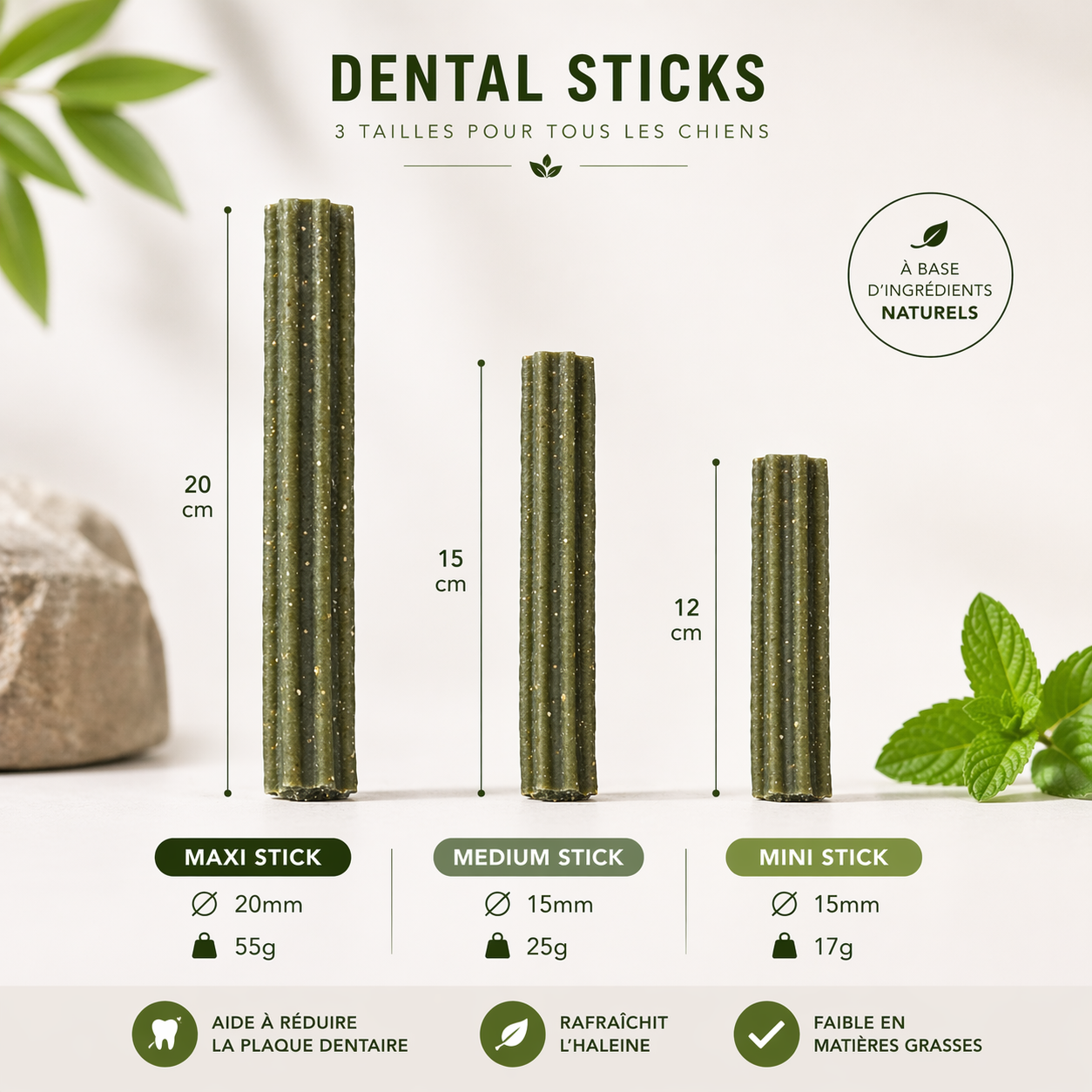 Stick dentaire de Poche Rafraîchissant pour Chien