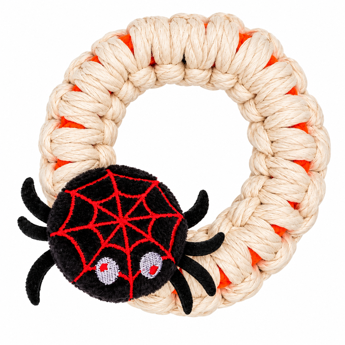 Jouet Halloween pour Chien &amp; Chat – Anneau en Corde avec Araignée