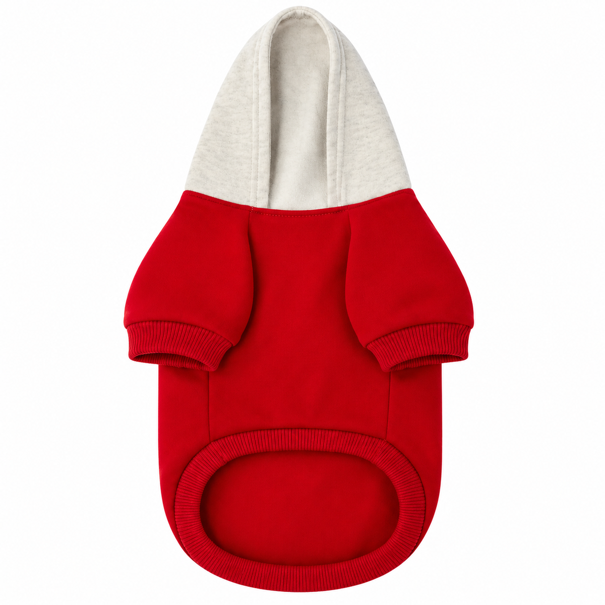 Sweat à Capuche pour Chien Rouge &amp; Gris – Élégance Sportive Sohopoms front