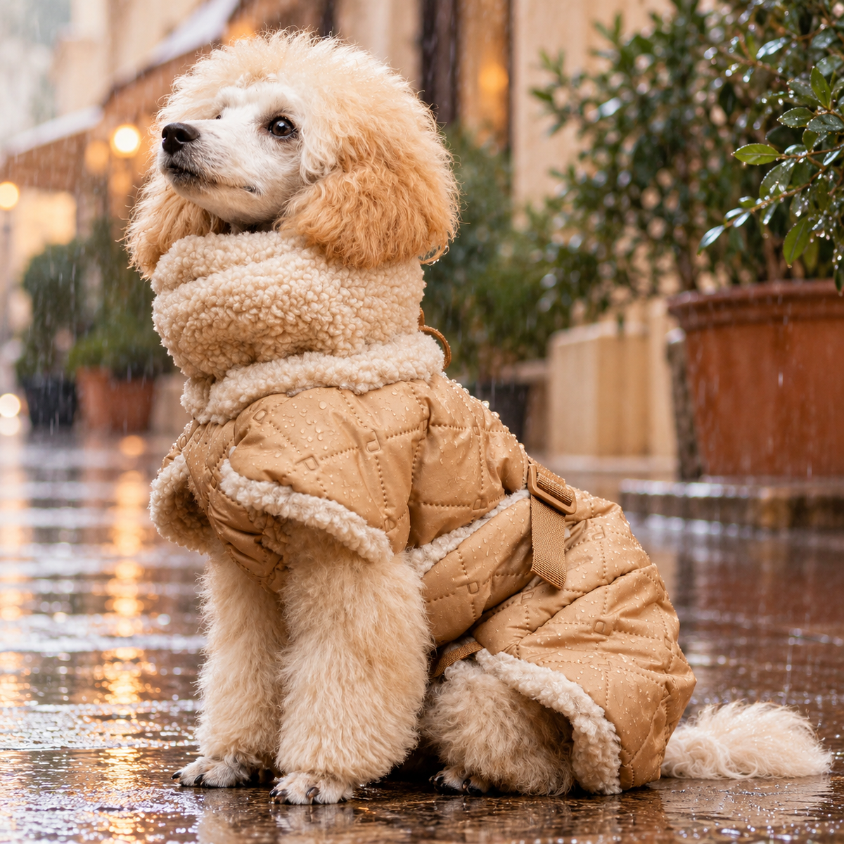 Manteau de Pluie pour Chien 'Sherpa Beige' par Paikka