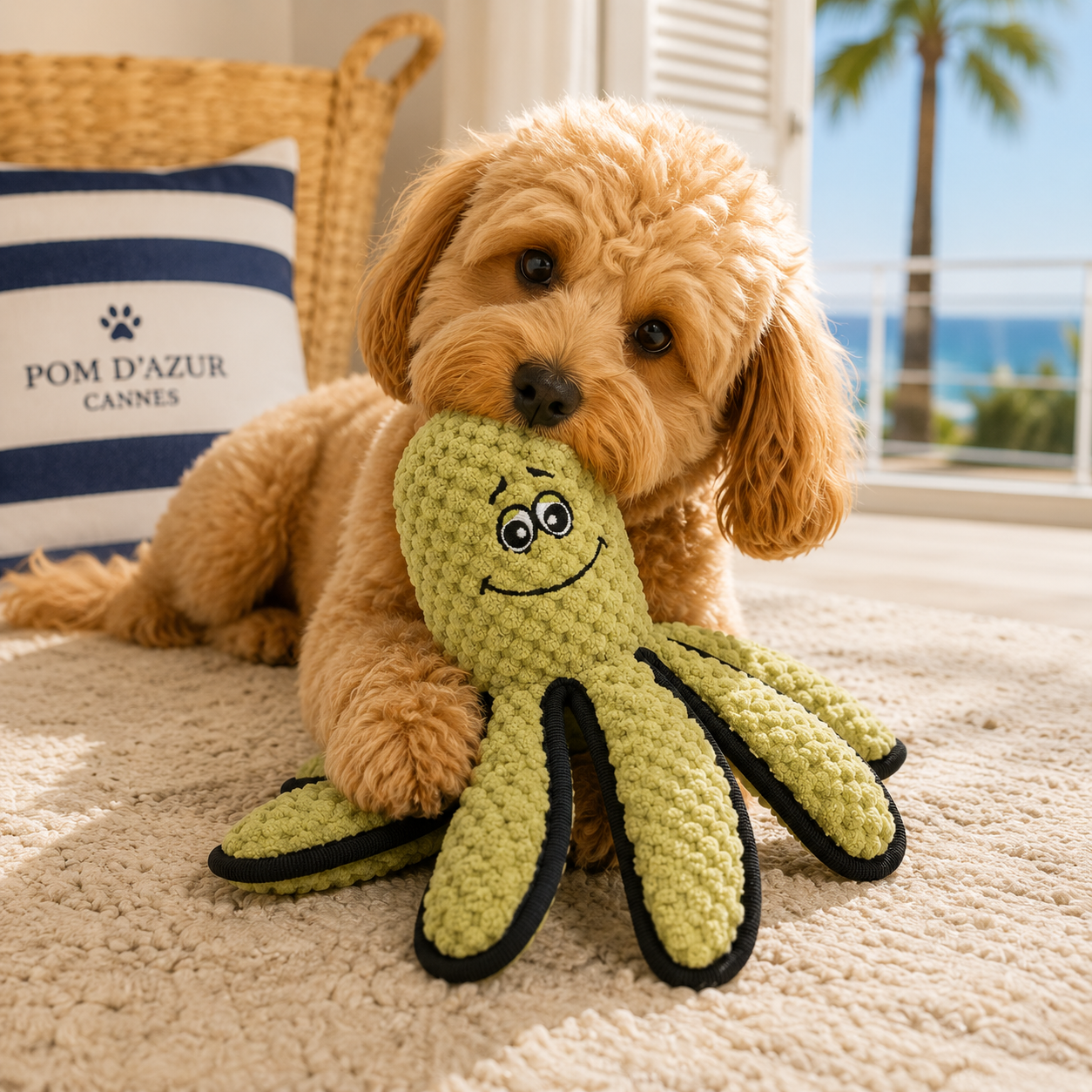 Le Poulpe Cannois – Jouet en Peluche pour Chien Pom d'Azur