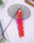 Canne à Plumes pour Chat – Rose & Orange avec Grelot