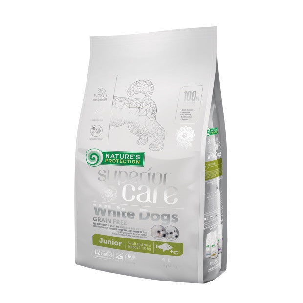 Croquettes pour Petits Chiens Blancs Junior 1,5kg Poisson