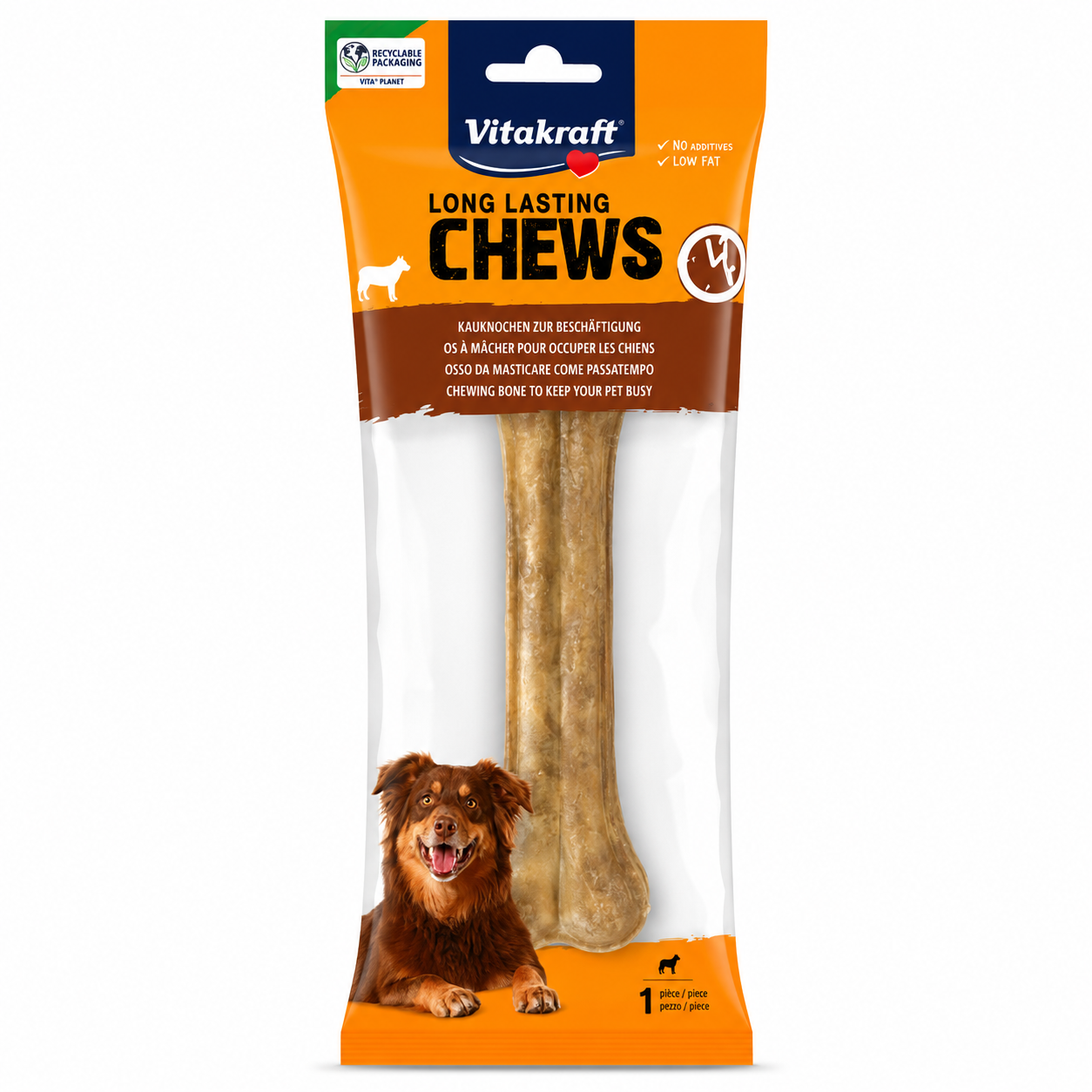 Os à Mâcher 100% Peau de Boeuf Séchée Longue Durée pour Chien – Vitakraft