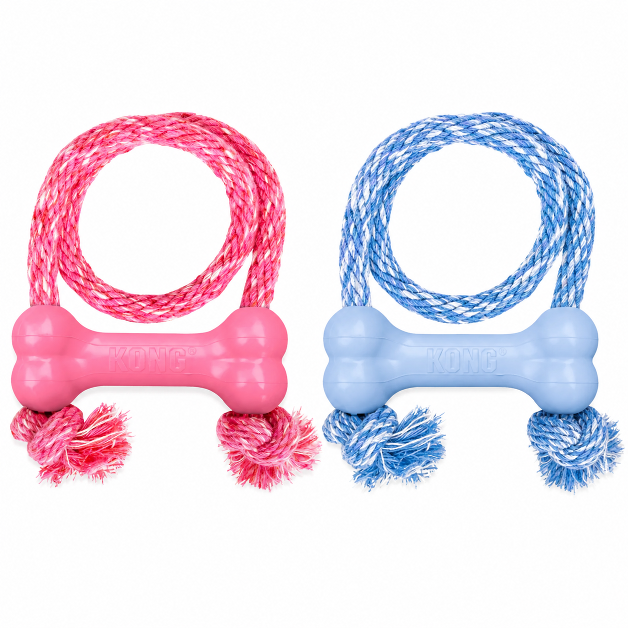 Jouet à Mâcher pour Chiot, Caoutchouc Naturel &amp; Corde Résistante KONG Goodie Bone Puppy avec Corde