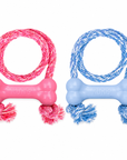 Jouet à Mâcher pour Chiot, Caoutchouc Naturel & Corde Résistante KONG Goodie Bone Puppy avec Corde