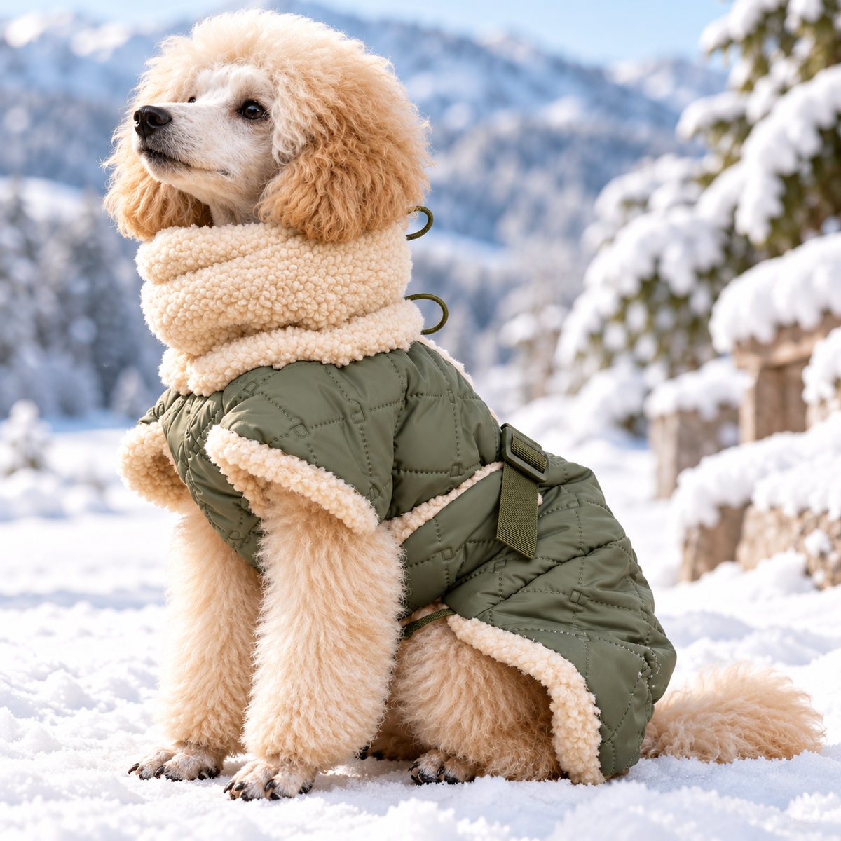 Manteau de Pluie pour Chien 'Sherpa Olive' par Paikka