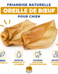Oreille de Bœuf Séchée – Friandise Naturelle à Mâcher pour Chien