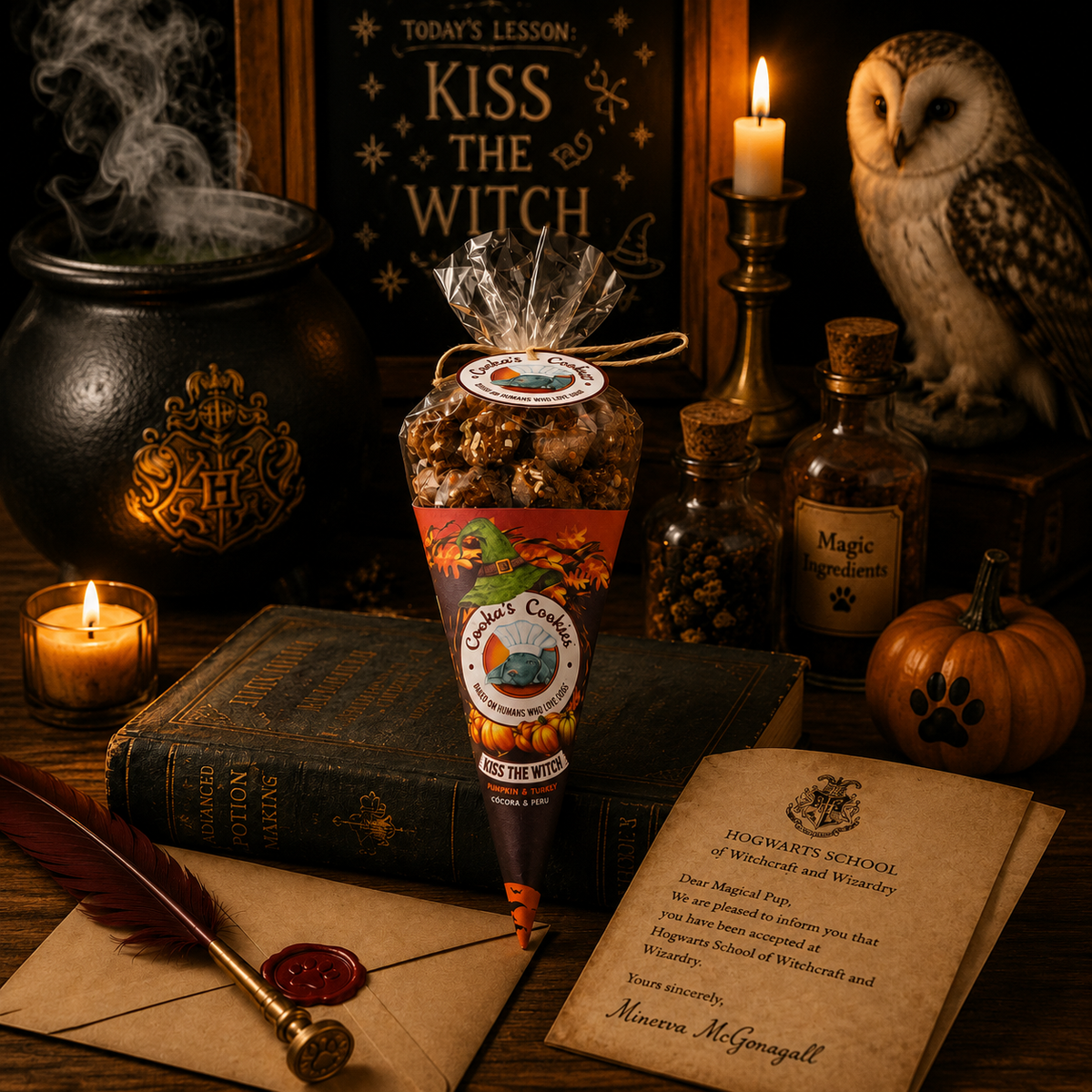 Embrasse la sorcière - Friandises d'Halloween à la dinde et à la citrouille