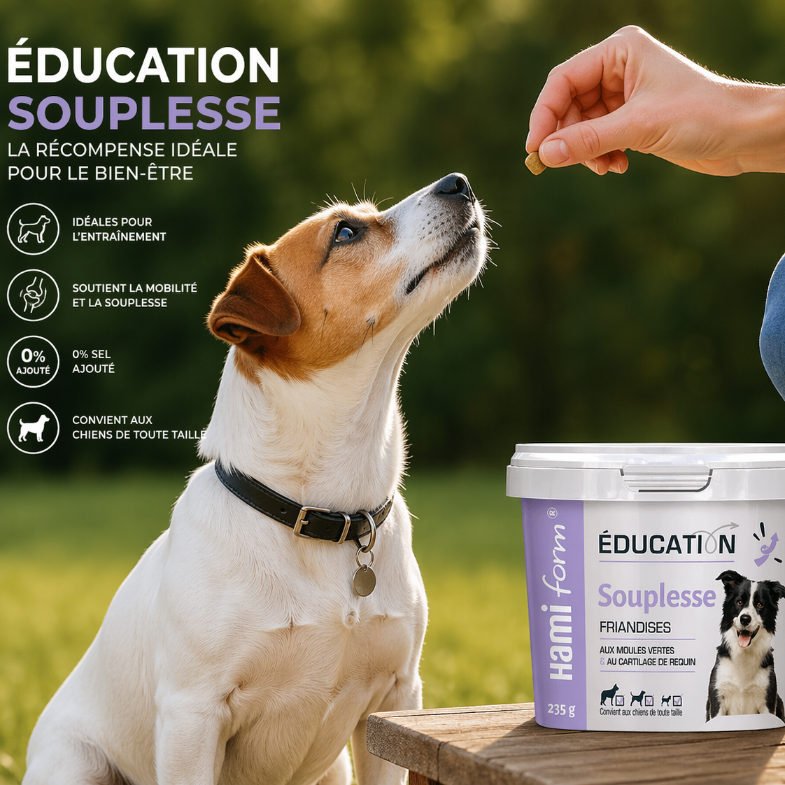 Friandises d’Éducation Souplesse pour Chien – 235g -
