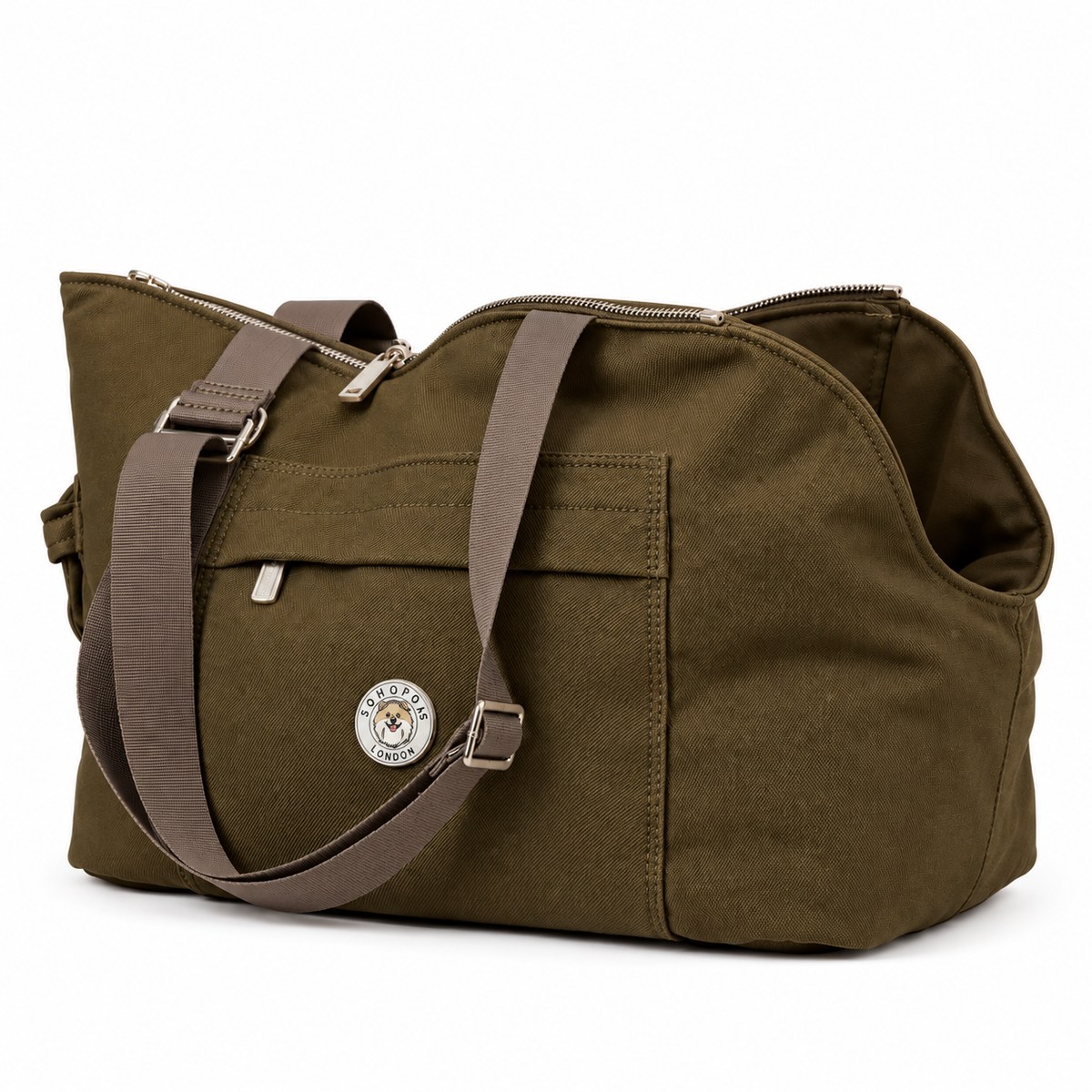 Sac de transport pour chien 'Héritage Riviera' Olive par SohoPoms ®