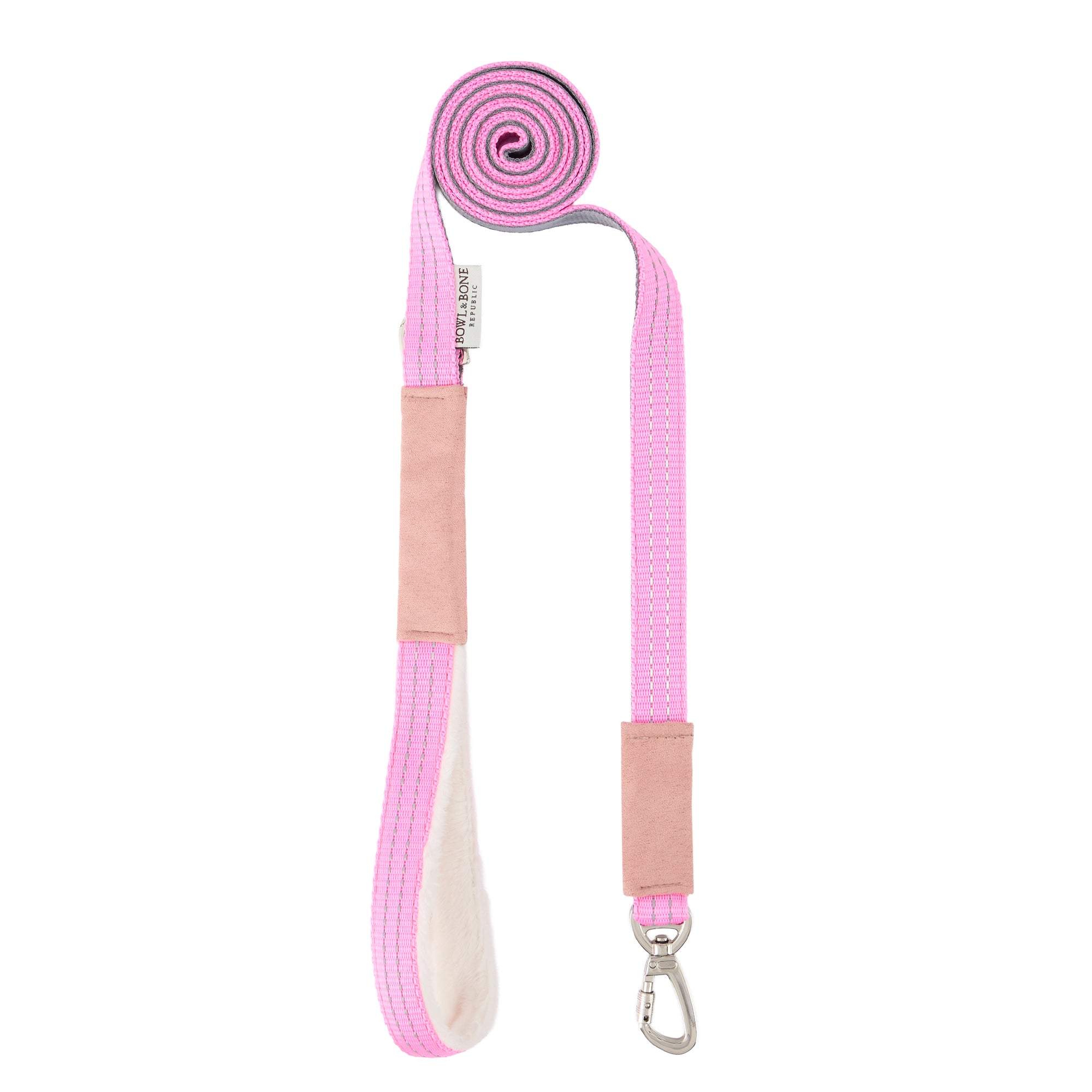 Laisse Yeti Rose par Pom d'Azur 1.8m rose