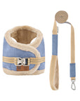 Manteau Harnais pour Chien YETI Bleu par Pom d'Azur Duo Beige