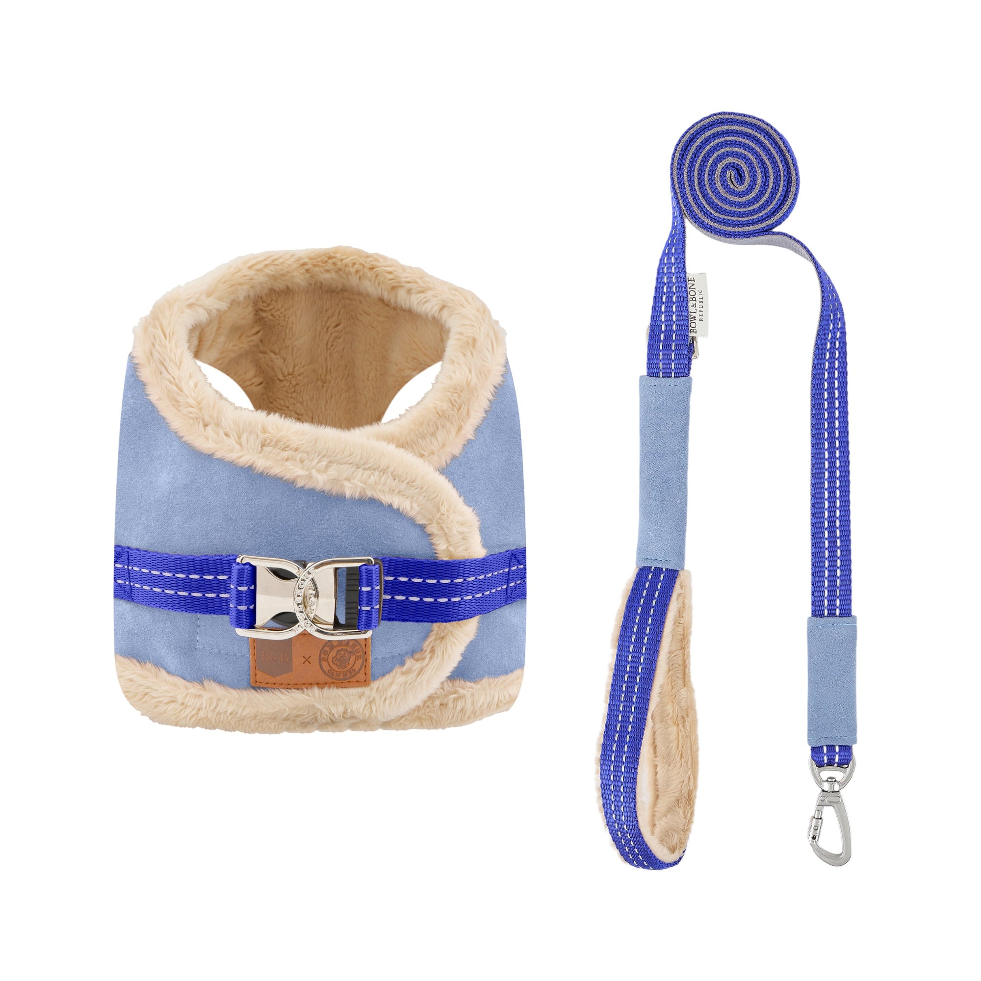 Manteau Harnais pour Chien YETI Bleu par Pom d'Azur Duo Bleu